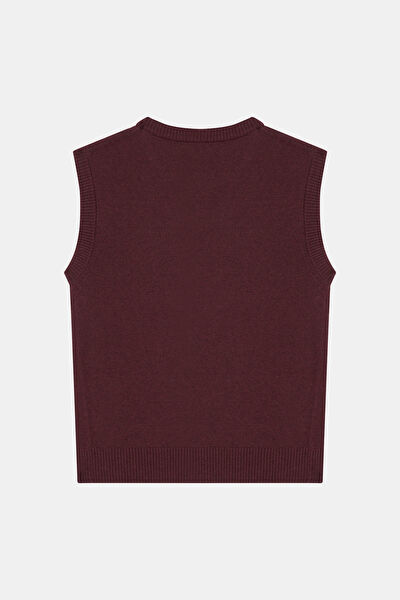 BORDO YÜN KAŞMİR KARIŞIMLI KOLSUZ TRİKO 7