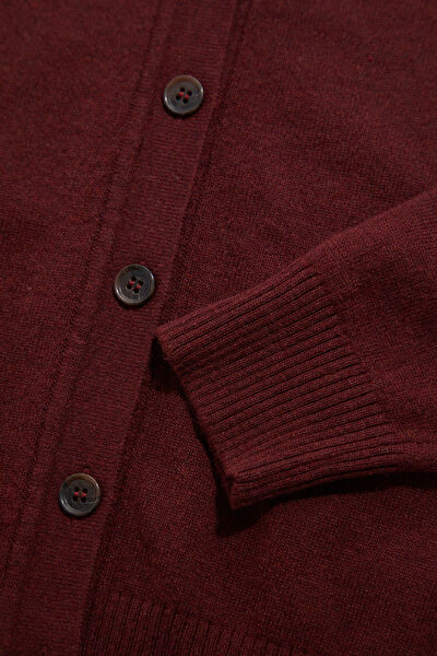BORDO YÜN KAŞMİR KARIŞIMLI HIRKA 9