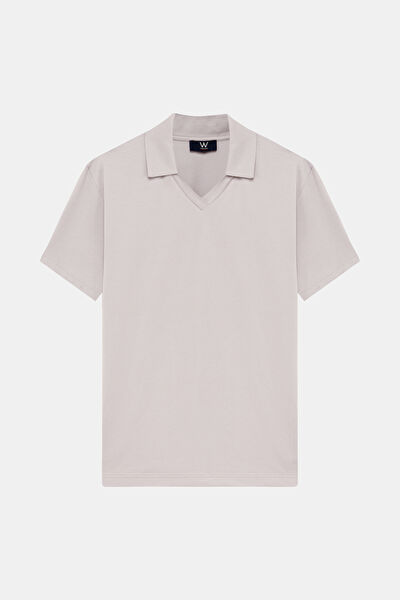 STANDART KALIP LİLA POLO YAKA T-SHİRT 5