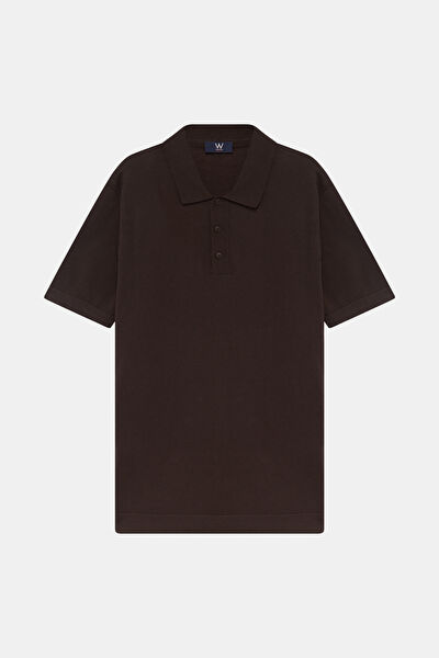 STANDART KALIP KAHVE POLO YAKA T-SHİRT 5