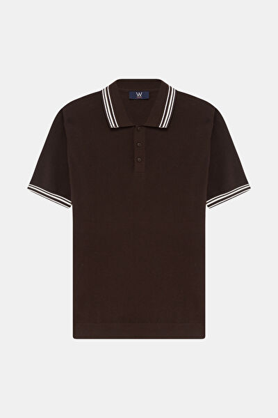 STANDART KALIP KAHVE POLO YAKA T-SHİRT 5
