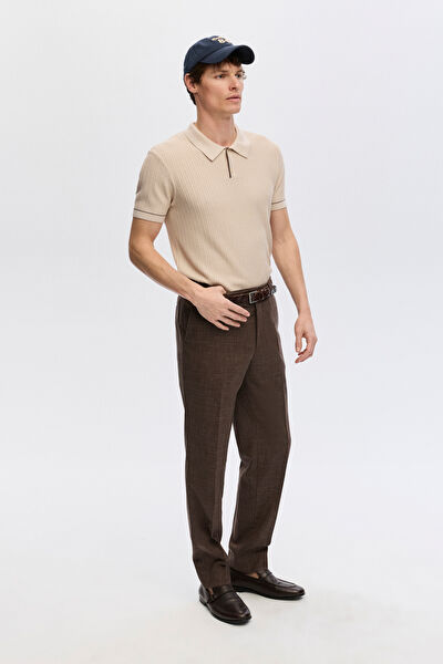 STANDART KALIP BEJ POLO YAKA T-SHİRT 3