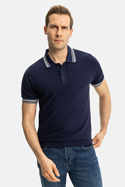 STANDART KALIP LACİVERT POLO YAKA T-SHİRT 5