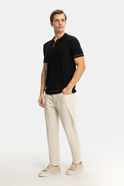 STANDART KALIP SİYAH POLO YAKA T-SHİRT 4