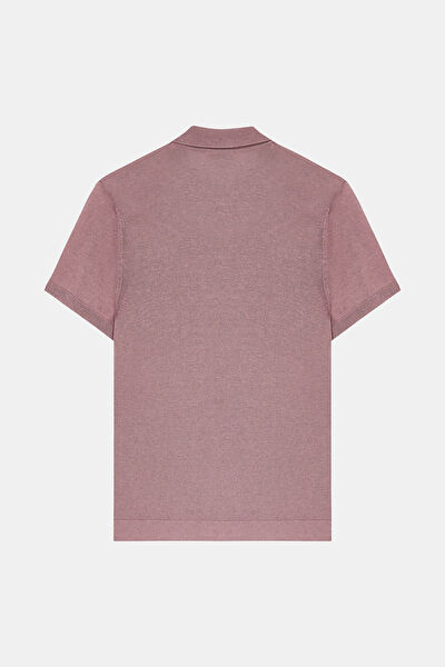 STANDART KALIP PEMBE POLO YAKA T-SHİRT 5
