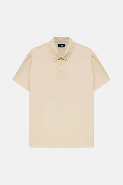 STANDART KALIP BEJ POLO YAKA T-SHİRT 6