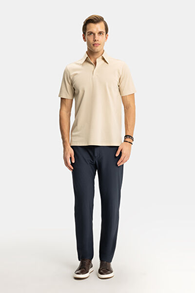 STANDART KALIP BEJ POLO YAKA T-SHİRT 4