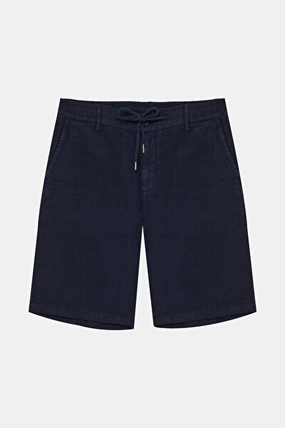 LACİVERT KETEN BERMUDA 4
