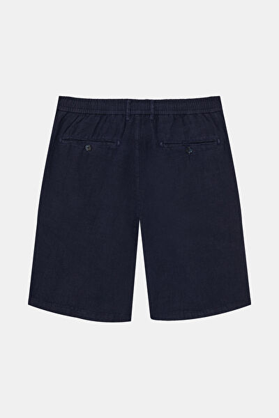 LACİVERT KETEN BERMUDA 5