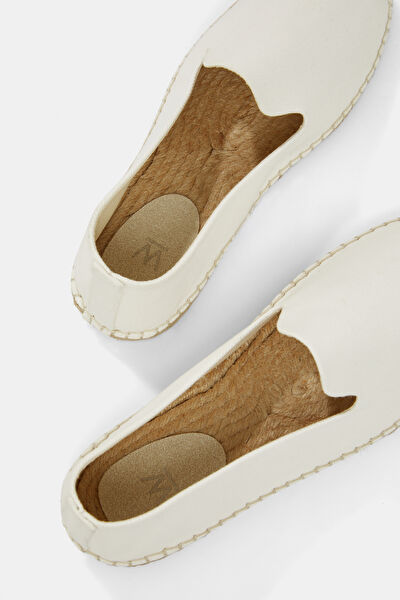 BEYAZ KADİFE ESPADRİL AYAKKABI 4