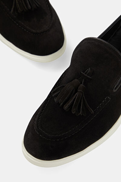 SİYAH SÜET PÜSKÜLLÜ LOAFER AYAKKABI 4