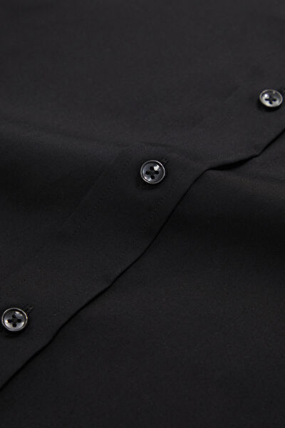 SİYAH UZUN KOLLU CUSTOM FIT GÖMLEK 5