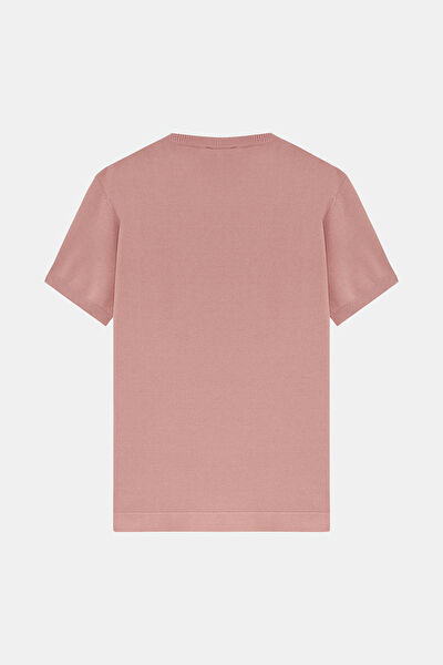 STANDART KALIP PEMBE BİSİKLET YAKA T-SHİRT 6