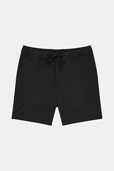 SİYAH VİSKOZ/POLYESTER BERMUDA 4