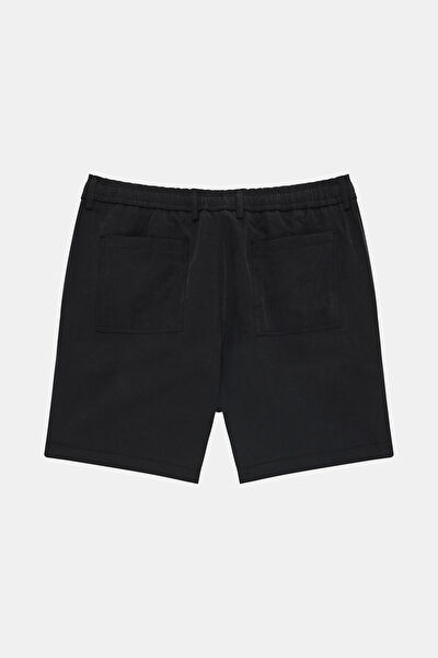SİYAH VİSKOZ/POLYESTER BERMUDA 5