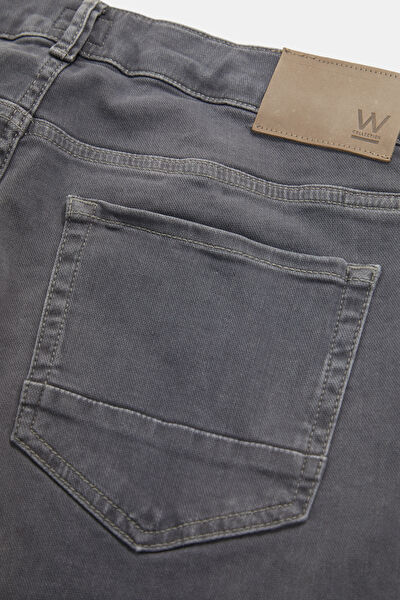 GRİ DAR PAÇA BEŞ CEP JEAN PANTOLON 5