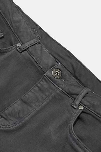 GRİ DAR PAÇA BEŞ CEP JEAN PANTOLON 3