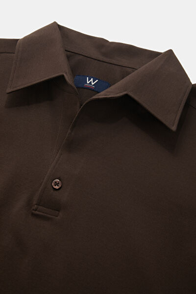 KAHVE KISA KOLLU POLO YAKA T-SHIRT 7