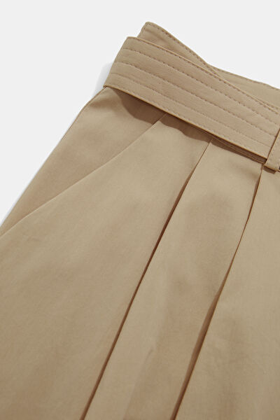 CAMEL PİLELİ KEMERLİ PANTOLON 6