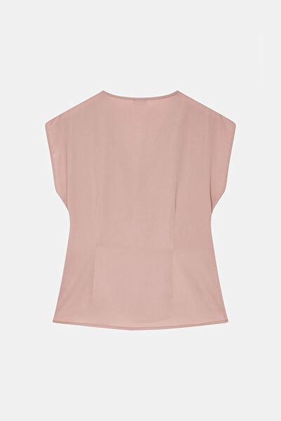 AÇIK PEMBE STANDART KALIP POLYESTER BLUZ 6