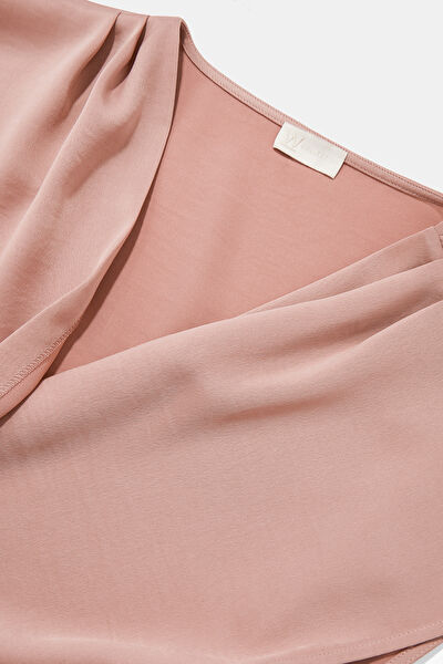 AÇIK PEMBE STANDART KALIP POLYESTER BLUZ 7