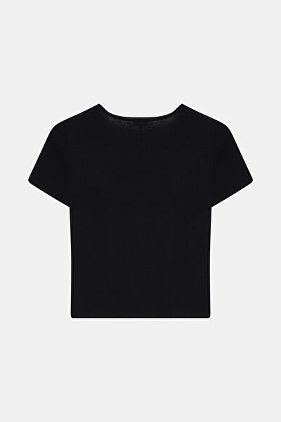 LACİVERT STANDART KALIP VİSKOZ/POLYESTER BLUZ 6