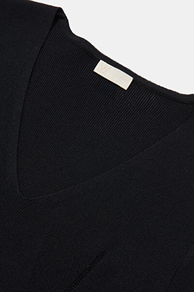 LACİVERT STANDART KALIP VİSKOZ/POLYESTER BLUZ 7