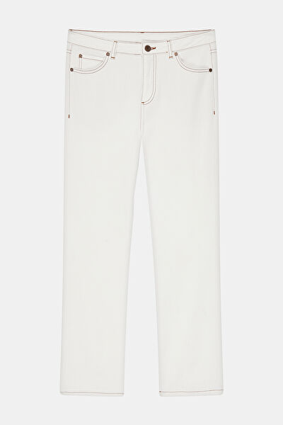 BEYAZ DAR PAÇA STANDART JEAN PANTOLON 5
