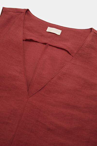 BORDO DÜZ MAXİ ELBİSE 7
