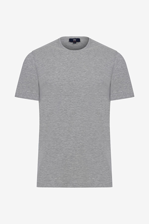 GRİ BİSİKLET YAKA T-SHIRT