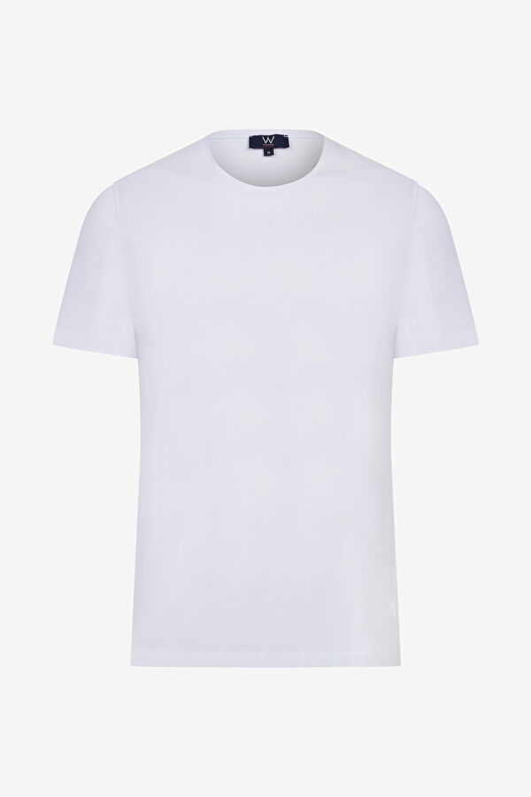BEYAZ BİSİKLET YAKA T-SHIRT