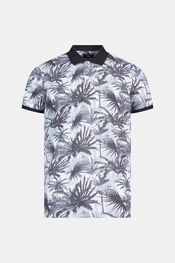 SİYAH DESENLİ POLO YAKA T-SHIRT 4