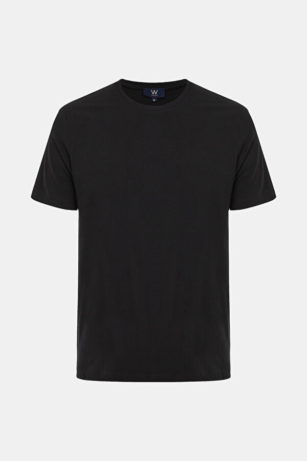 SİYAH BİSİKLET YAKA T-SHIRT