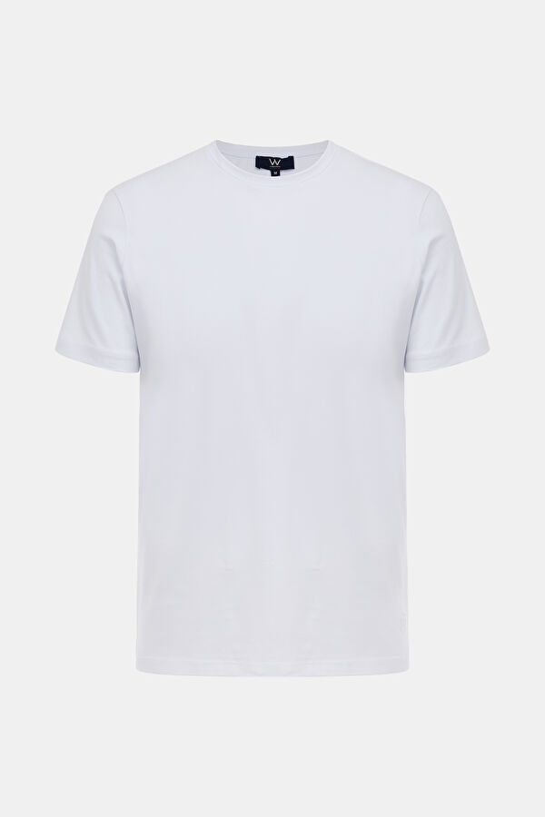 BEYAZ BİSİKLET YAKA T-SHIRT
