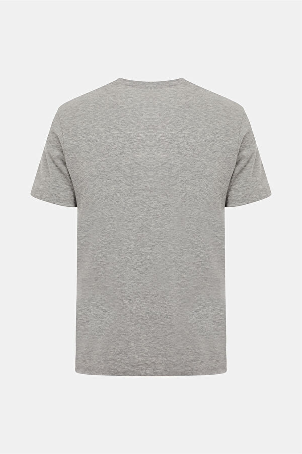 GRİ MELANJ BİSİKLET YAKA T-SHIRT 2