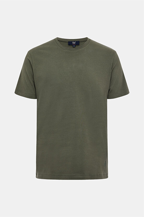 HAKİ BİSİKLET YAKA T-SHIRT