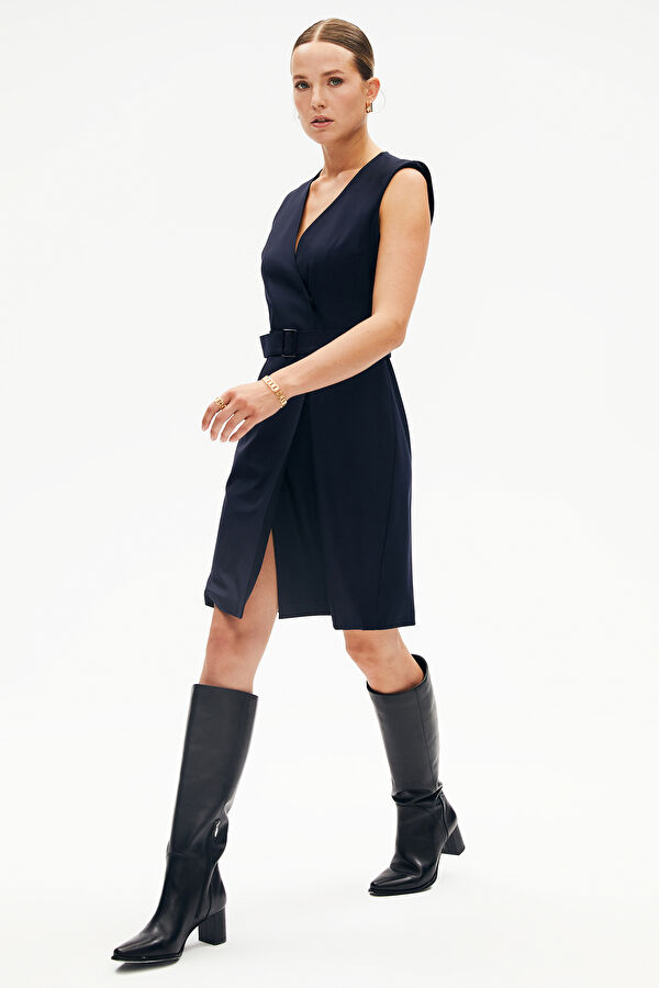 LACİVERT MİNİ ELBİSE 3