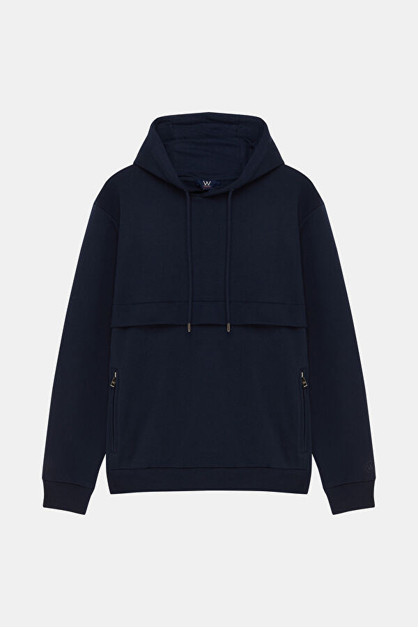 KOYU LACİVERT KAPUŞONLU SWEATSHIRT