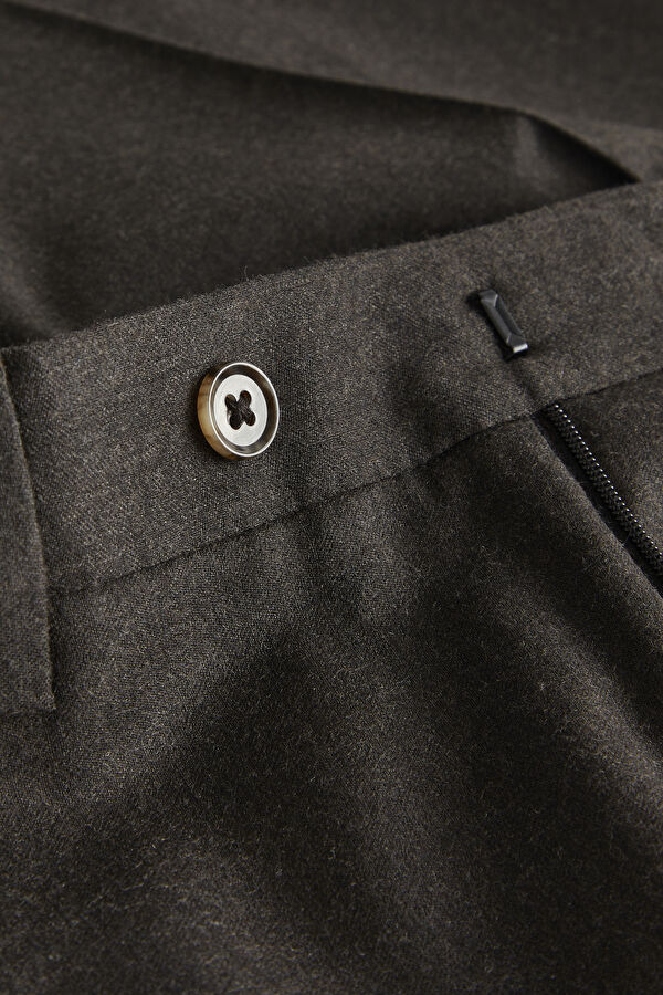 KAHVE YÜN FLANNEL PANTOLON 3