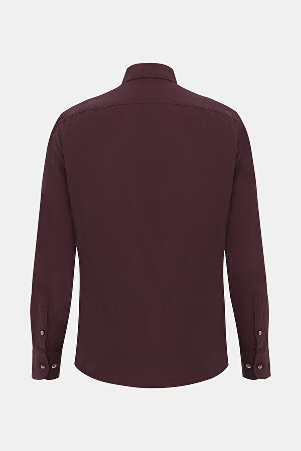 CUSTOM BORDO DÜĞMELİ YAKA GÖMLEK 2