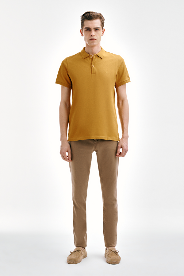 TURUNCU POLO YAKA T-SHIRT