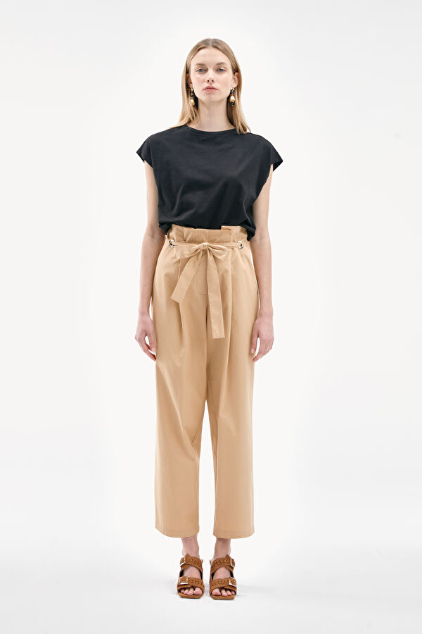 CAMEL WIDE LEG PANTOLON 2