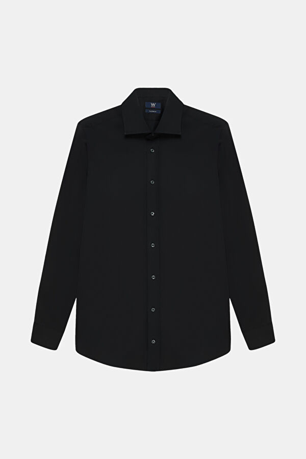 SİYAH UZUN KOLLU CUSTOM FIT GÖMLEK 4