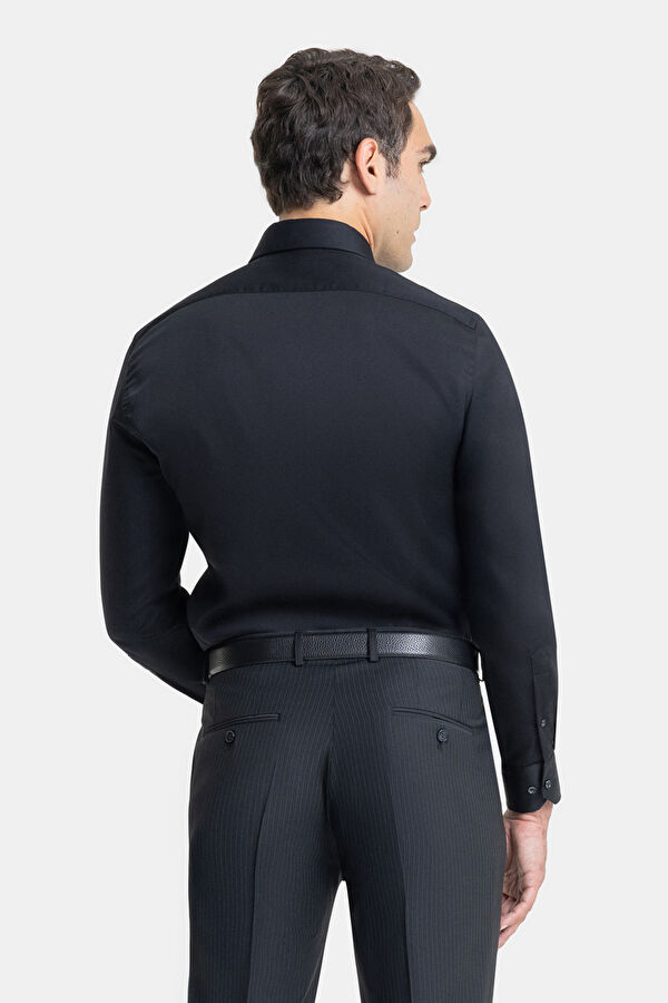 SİYAH UZUN KOLLU CUSTOM FIT GÖMLEK 2