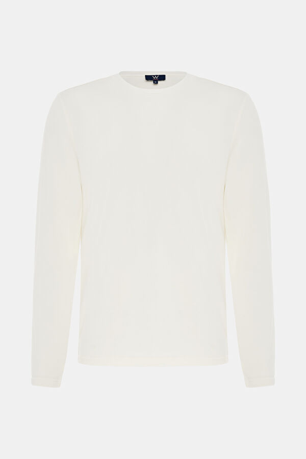 EKRU BİSİKLET YAKA UZUN KOLLU SWEATSHIRT 2