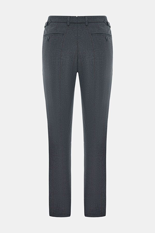 LACİVERT BORU PAÇA EKOSE PANTOLON 2