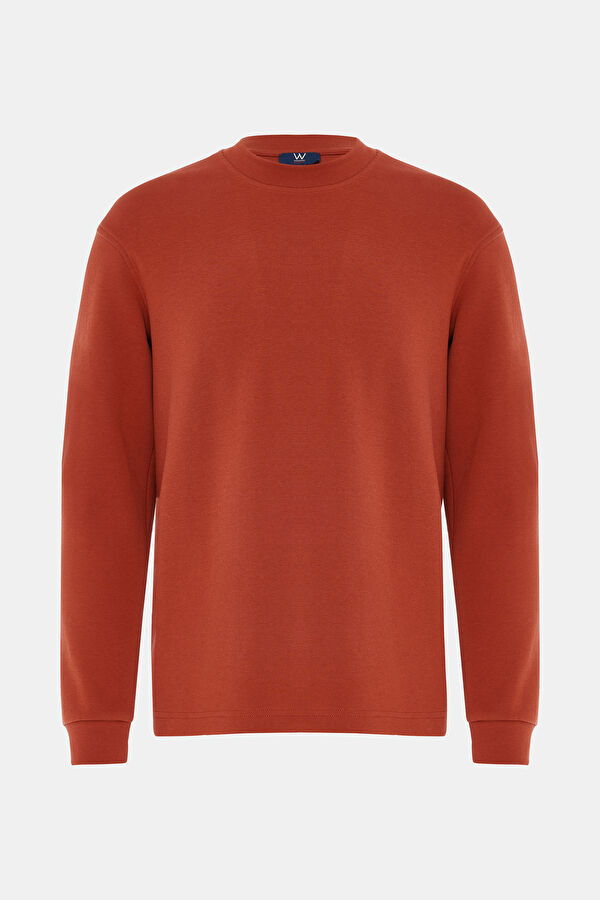 KİREMİT BİSİKLET YAKA UZUN KOLLU SWEATSHIRT