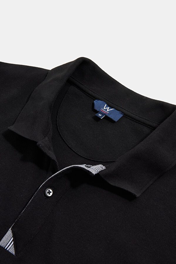 SİYAH POLO YAKA UZUN KOLLU SWEATSHIRT 3