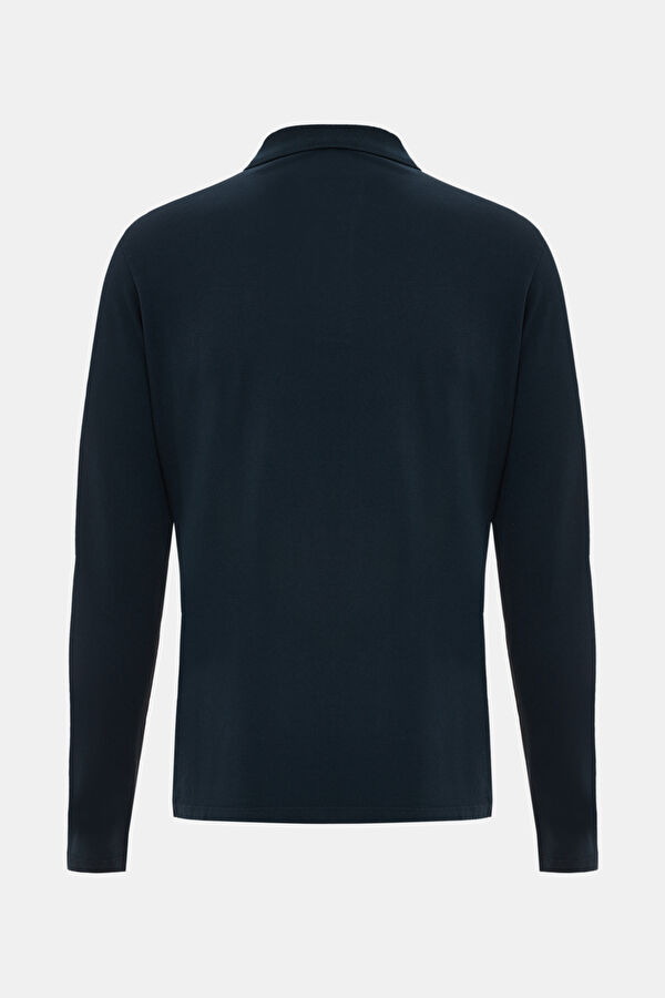LACİVERT POLO YAKA UZUN KOLLU SWEATSHIRT 2