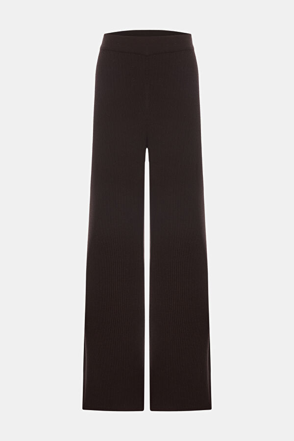 KAHVE WIDE LEG SPOR PANTOLON 4